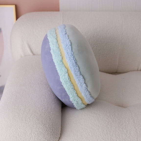Pure Color French Macaron Round Cake Creative Plush Doll Pillow Cushion Gift With Core Home Decor