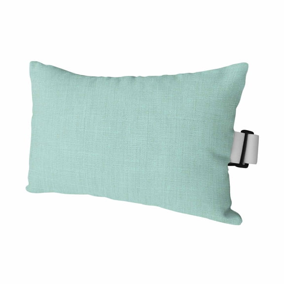 Pure Color Mint Green Outdoor Pillow for Chaise Lounge Chair,Vintage Monochrome Art Waterproof Headrest Lumbar Pillows with Insert&Elastic Strap for Patio Pool Garden Chairs Decor,1 Pack