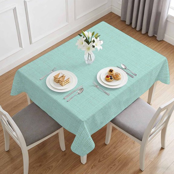 Pure Color Mint Green Table Cloth 60x84in, Waterproof Rectangle Tablecloth Wipeable Tablecloths Vintage Monochrome Art Table Covers for Dining Tables Party Indoor Outdoor
