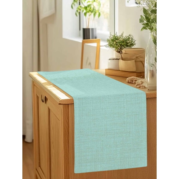 Pure Color Mint Green Table Runner 36 Inches Long,Kitchen Dining Tablerunners Vintage Monochrome Art Linen Table Runners Dresser Scarves for Home Dinner Wedding Holiday Party Decor