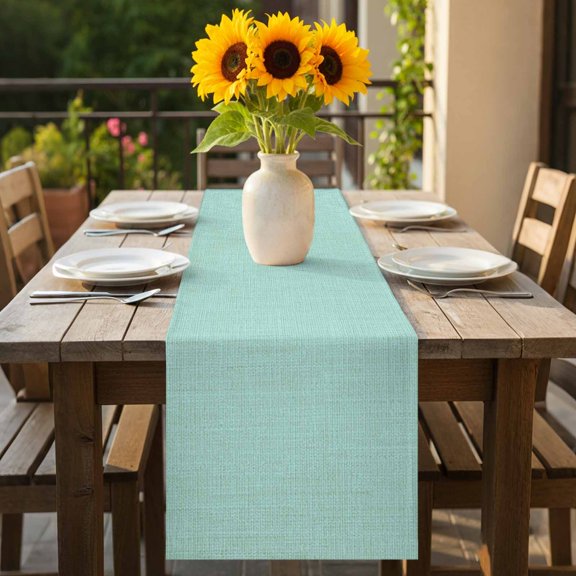 Pure Color Mint Green Table Runner 72 Inches Long,Kitchen Dining Tablerunners Vintage Monochrome Art Linen Table Runners Dresser Scarves for Home Dinner Wedding Holiday Party Decor