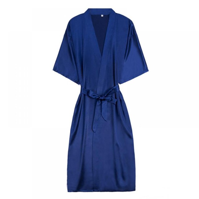 Pure Color Satin Bathrobe Silky Bride and Bridesmaid Robe for Women