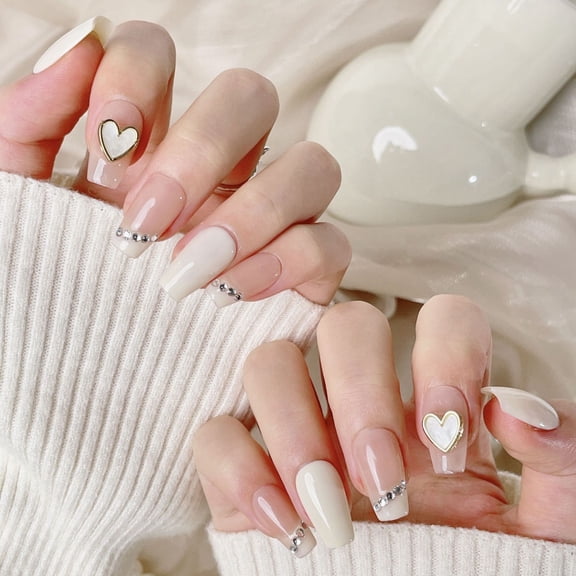 Pure Color Shell Love French Pure Desire Style Advanced Fake Nails