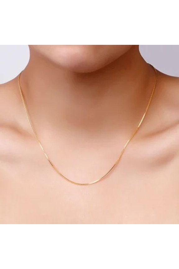 Pure Color Silver Necklace Clavicle Chain Female