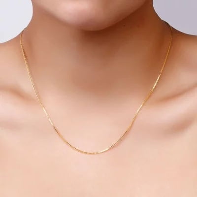 Pure Color Silver Necklace Clavicle Chain Female
