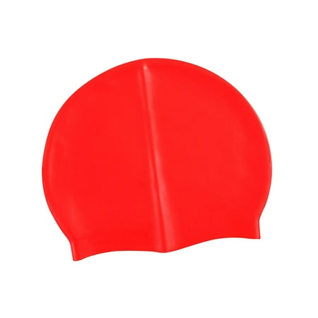 Pure Color Swimming Cap Silicone Swim Cap for Braids Locks Unisex Girls Boys Red