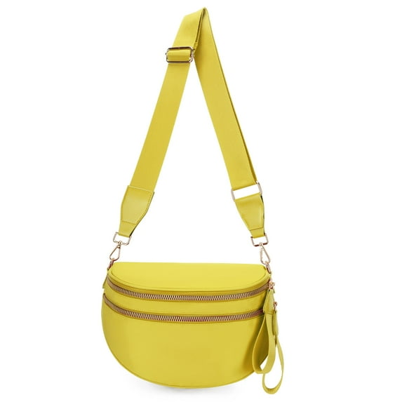 Pure Colour Crossbody Bag Bum Bag for Women,Spacious Wallets Purses Chest Belt Bum Bag,Oversized Bum Bag