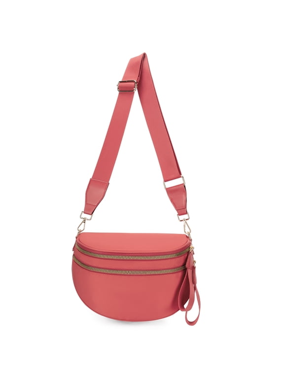 Pure Colour Crossbody Bag Bum Bag for Women,Spacious Wallets Purses Chest Belt Bum Bag,Oversized Bum Bag