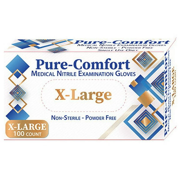 Pure-Comfort Medical Nitrile Exam Gloves X-Large