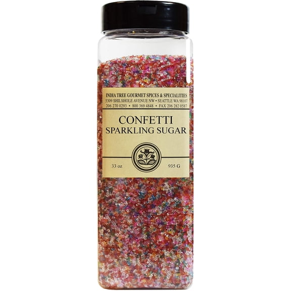Pure Confetti Sparkling Sugar DNF2, Pantry Pak, Shimmery Sugar Sprinkles for Baking and Decorating , 33 Oz (Pack of 1)