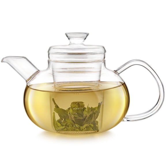 Pure Connoisseur Heatproof Glass Teapot With Microdot Infuser For Whole Leaf Teas  34 Ounces - A Tea Purist's Choice