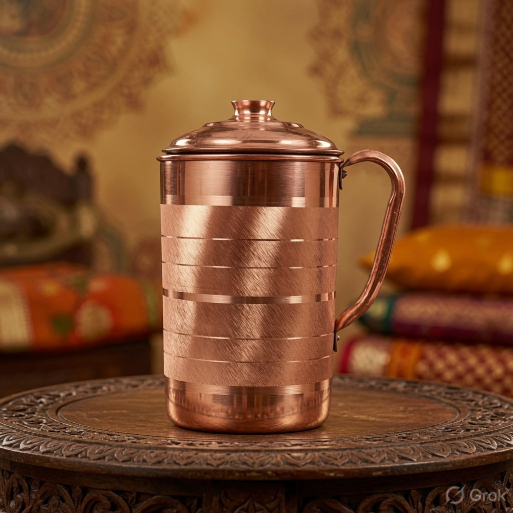 Pure Copper 5 Liter Hammered Water Dispenser Storage Tank with Tap