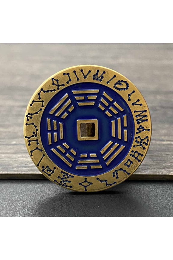 Pure Copper Bagua Pendant Taoist Jewelry Gossip Money Symbol Congenital Acquired Diagram Amulet Retro Feng Shui