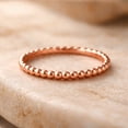 thumbnail image 1 of Pure Copper Beaded Ring – Minimalist Stacking Band – Handmade Delicate Jewelry, 1 of 2