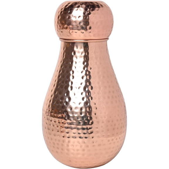 Pure Copper Bedside Water Carafe  1.6L (54.10 fl oz) | Ayurvedic Health Benefits | Eco-Friendly Water Pitcher | Handcrafted in India