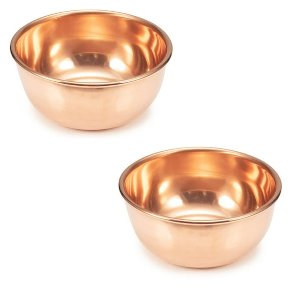 Wollet Pure Small Copper Bowl, Set of 2, Solid Handmade Copper Tableware, Copper Flatware