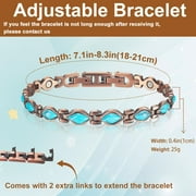 Pure Copper Magnetic Bracelet for Women, Blue Turquoise Bracelet, Fashion Jewelry Gift for Mom Daughter