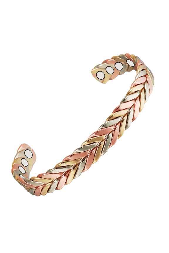 Pure Copper Bracelets for Women, Copper Bangles with 3500 Gauss Magnets,Braided Copper Jewelry Gift for Ladies