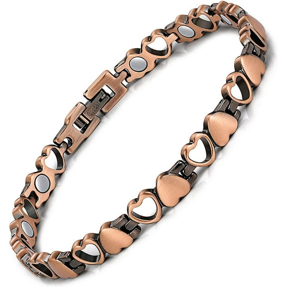 Pure Copper Bracelets for Women,Ultra Magnetic Bracelets for Women with 3500 Gauss Magnets,Crystal Valentine's Day Jewelry Gift