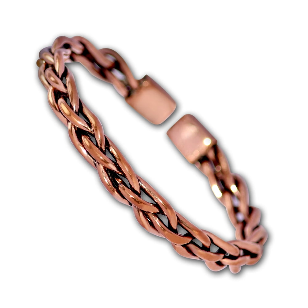 Pure Copper Braided Wire Wrapped Oxidized Handmade Cuff Bracelet
