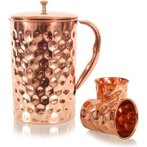 Pure Copper Diamond Cut Design 2 Liter Jug 2 Dimond Copper Tumbler