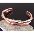 thumbnail image 1 of Pure Copper Hammered Cuff Bangle Copper Wire, Shiny, Twisted Double Bar Bangle, 1 of 5
