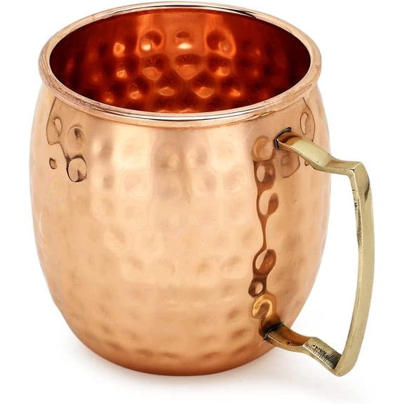 Pure Copper Hammered Moscow Mule Mugs Ideal for All Chilled Drink Bar or Home Large Gift Set (Pack of 6 pcs)