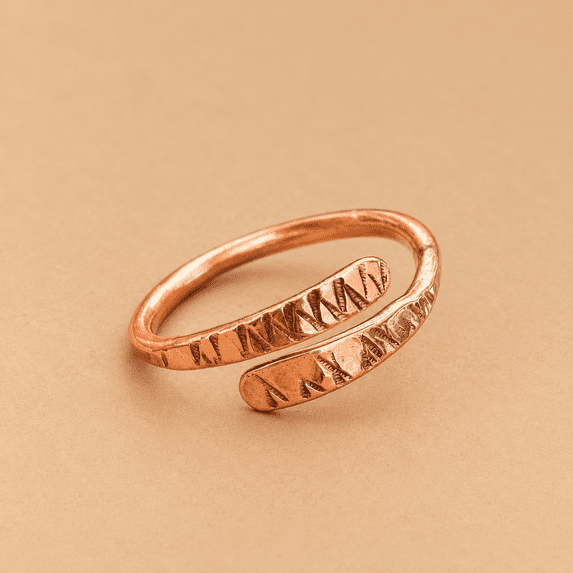 Pure Copper Hammered Open Band, Handcrafted Minimalist Ring, Everyday ...