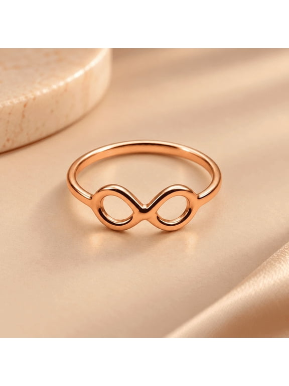 Pure Copper Infinity Ring for Women, Minimalist Band Jewelry for Women