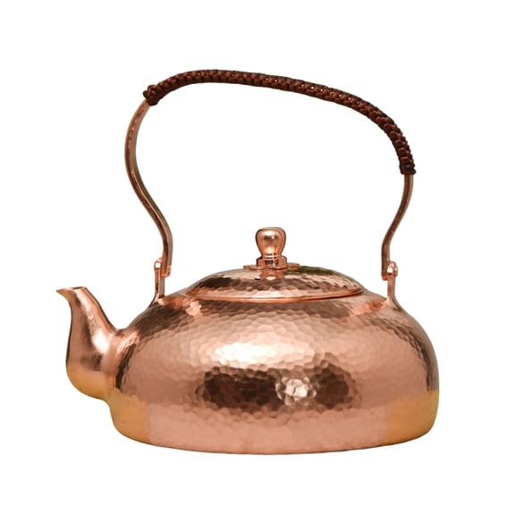Pure Copper Kettle for Stovetop, Fast Heating, Hand-Hammered Decorative Teapot for Boiling Water, Tea & Coffee, No Coating Inside, Ayurvedic Wellness for Teahouses