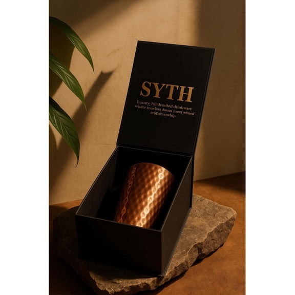 Pure Copper Luxury Tumblers Set of 2 –18 Oz Large Drinkware Glass for Cocktails, Iced Tea, Moscow Mule, Water, Ayurvedic Detox, Handcrafted Hammered Copper Cups| Luxury Gift Packaging| (2)