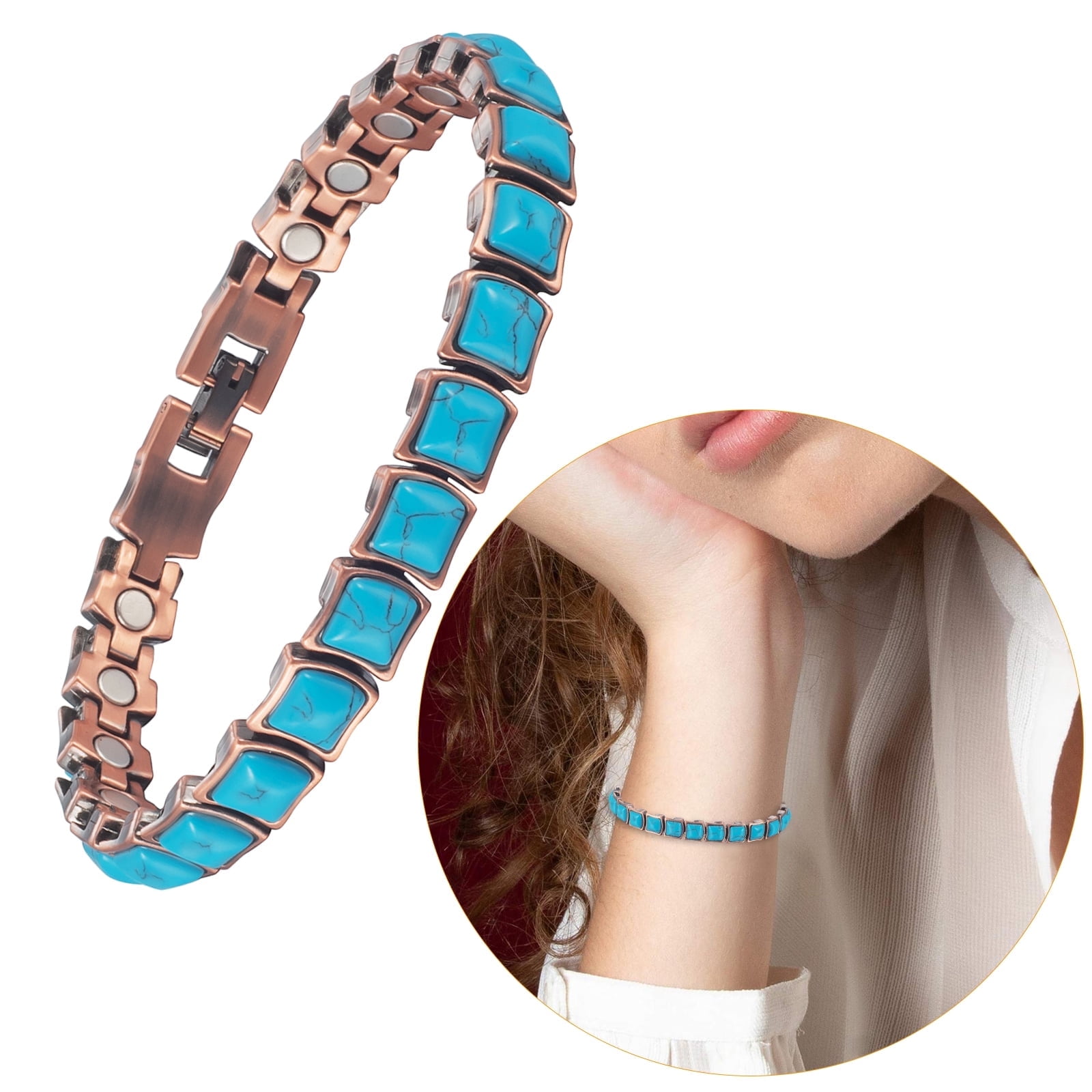 Wollet Pure Copper Magnetic Bracelet for Women, Adjustable
