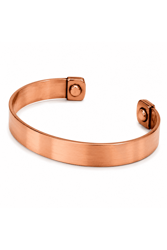 Pure Copper Magnetic Cuff Bracelet Adjustable Plain Open Bangle for Men & Women