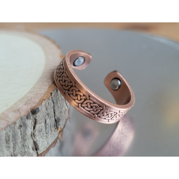Pure Copper Magnetic Ring - Arthritis Therapy Adjustable Ring Celtic Knots by MDream