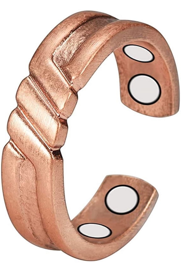 Pure Copper Magnetic Rings for Women, Copper Cuff Rings, Adjustable Size, Fashion Copper Jewelry,Gift for Mom Wife