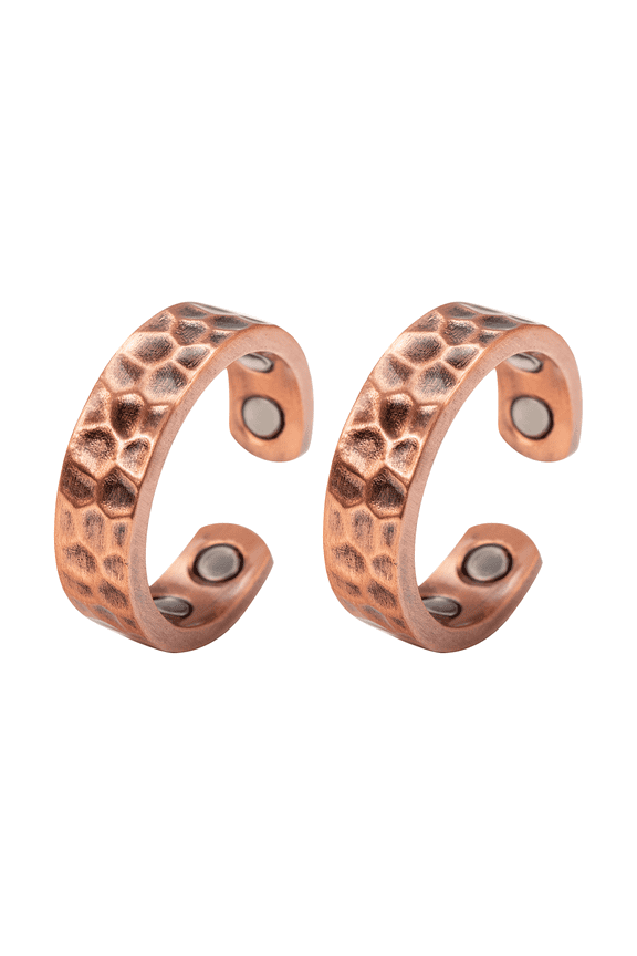Pure Copper Magnetic Rings for Women, Set of 2Adjustable Size, Copper Jewelry Set Gift for Daughter Mom