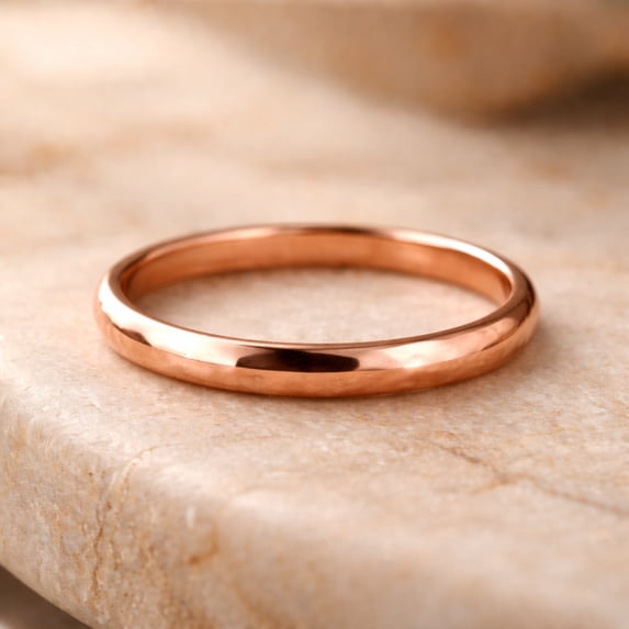 Pure Copper Minimalist Band Ring – Smooth Handmade Stacking Ring – Everyday Wear Jewelry