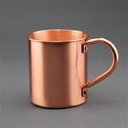 Pure Copper Mug 15Oz Copper Rolled Rim Mule Mugs Handmade Straight Smooth Copper Cup With Riveted Handle-Rose Gold