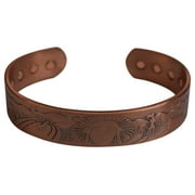 Pure Copper Native Indians Logo Bracelet With Strong Magnets Therapy Healing Pain
