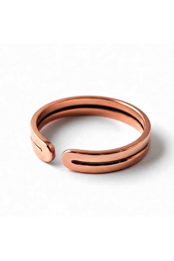 Pure Copper Open Band Ring, Minimalist Unisex Jewelry, Everyday Wear Simple Band