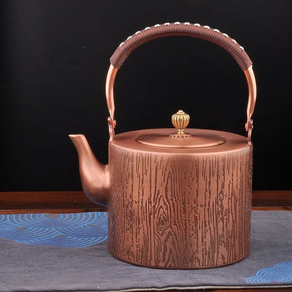 Pure Copper Pot, Boiling Kettle, Handcrafted Large Capacity 2.2-liter Thick Uncoated Tea Set