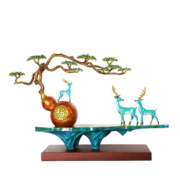 Pure Copper Pumpkin Deer Ornaments for Living Room and Office Decor
