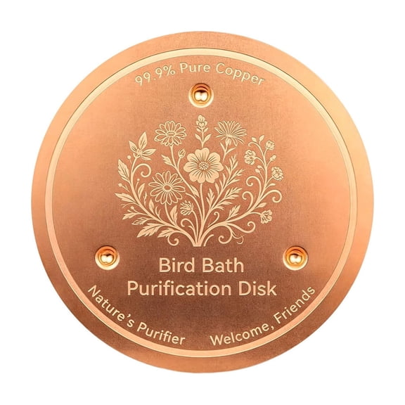 Pure Copper Round Bird Bath Cleaner Disk, Outdoor Water Basin Algae Control Disc, Solid Copper Birdbath Cleaner, Garden Tool for Outdoor Bird Bath Water Maintenance