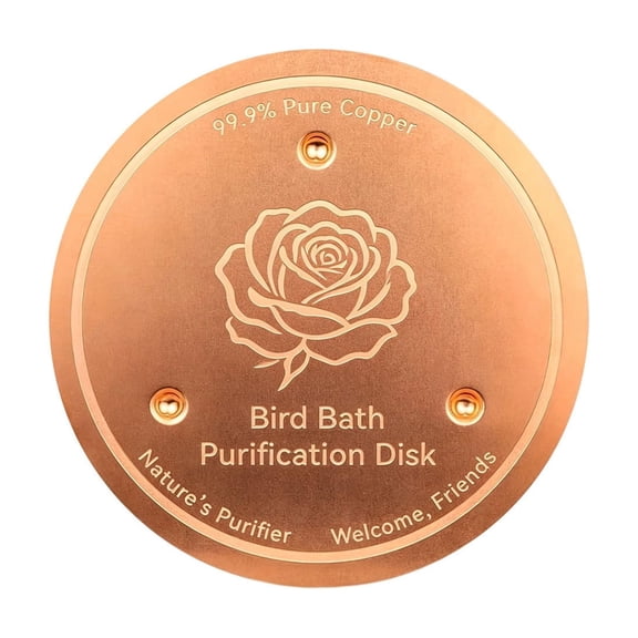 Pure Copper Round Bird Bath Cleaner Disk, Outdoor Water Basin Algae Control Disc, Solid Copper Birdbath Cleaner, Garden Tool for Outdoor Bird Bath Water Maintenance