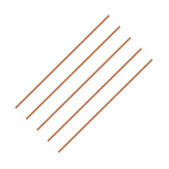 Pure Copper Round Rod 11.8 Inch Length Bare Metal Solid Lathe Bar Stock (5 Pcs, 3 mm Dia)