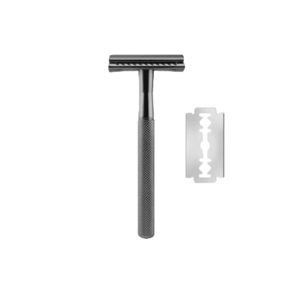 Pure Copper Safety Double-Sided Razor for Men - Fully Sealed Blade Head, Eld-Fashioned Beard Trimmer, Manual Operation