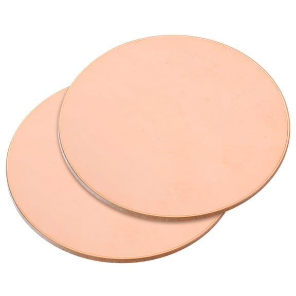 Pure Copper Sheet, 2" x 0.08" 12 Gauge T2 Copper Metal Round Plate for Crafts, Electrical Repairs, 2 Pack