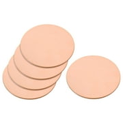 Pure Copper Sheet, 2" x 0.08" 12 Gauge T2 Copper Metal Round Plate for Crafts, Electrical Repairs, 5 Pack