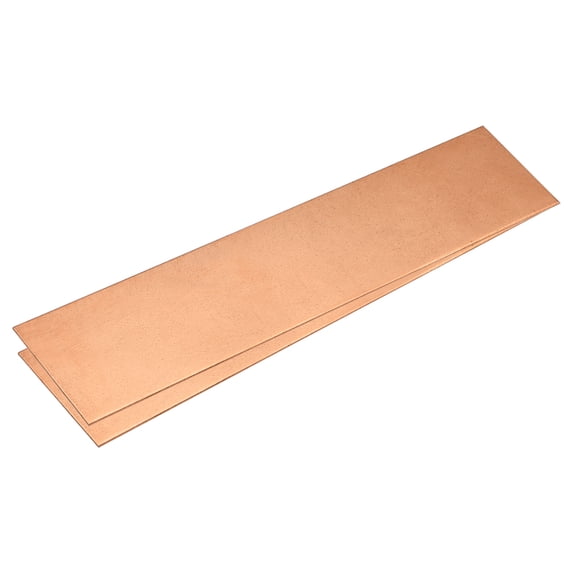 Pure Copper Sheet, 2pcs 8" x 2" x 0.02" 24 Gauge T2 Copper Metal Plate for Crafts, Electrical Repairs