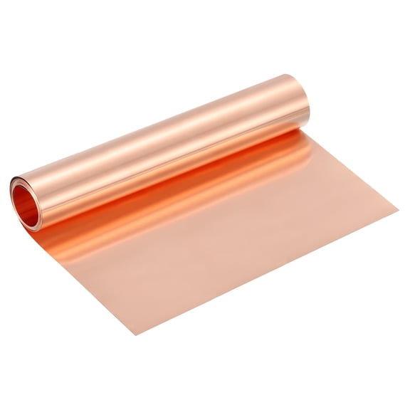 Pure Copper Sheet Roll, 0.03mm 24Ga Thick T2 Copper Flashing 1070mm x 204mm/3.5Ft x 8in Copper Strip Soft Copper Metal Foil Plate for Craft Electrical House Repair